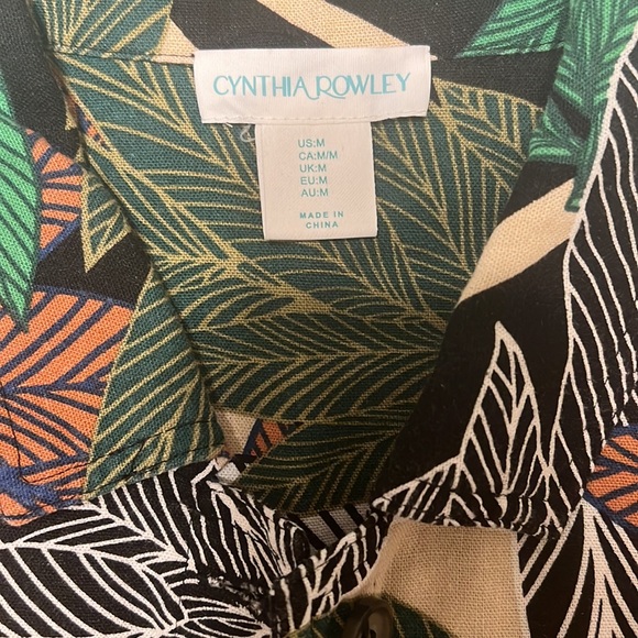 Cynthia Rowley Tropical safari Print Linen Viscose Jacket Multicolor Size Medium - Picture 2 of 10